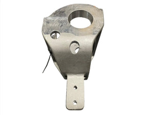 CNC-machined aluminum mounting bracket with multiple holes, isolated on a white background.