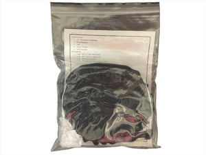 Tarp kit with hardware and instructions in clear resealable plastic bag