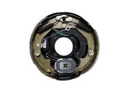 AXLE TEK 10" x 2-1/4" 3,500 lb electric trailer brake assembly with springs and mounting hardware, on white background
