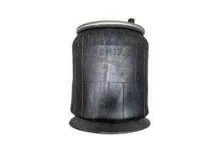 Black rubber air spring with PR9M17.5 marking on white background