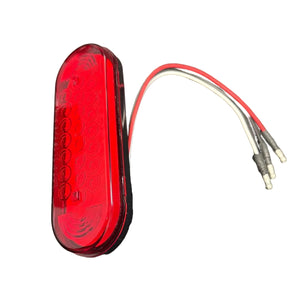 Wilson Trailer 6" Red Oval STT Light – Hardwired Rear Panel (Grote 54792-3)