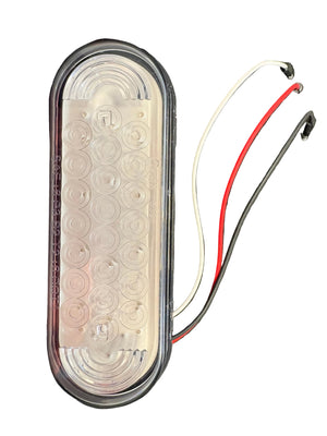 Wilson Trailer 6" Clear Lens Red STT Oval Light – Hardwired Rear Panel (Grote 54802-3)