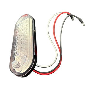 Wilson Trailer 6" Clear Lens Red STT Oval Light – Hardwired Rear Panel (Grote 54802-3)