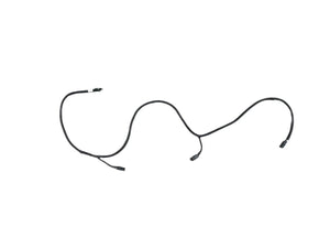 Black cable harness with connectors on white background