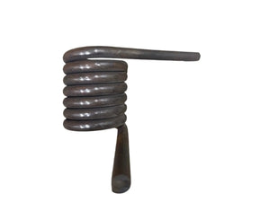 heavy-duty metal coil spring on white background
