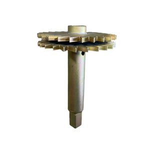 Metal step drill bit tool isolated on white background for drilling and cutting