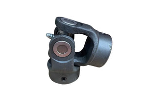Metal universal joint coupling part isolated on white background