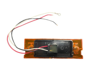 Amber rectangular LED trailer marker light with wires and mounting points