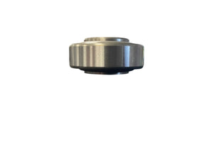 Stainless steel industrial bearing on white background