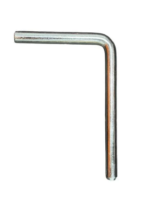 Metal hex key Allen wrench on white background, L-shaped hand tool for bolts