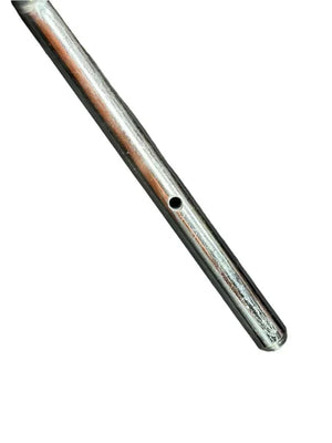 Metal pipe with a circular hole on a white background