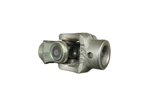 Metal universal joint for automotive or machinery, isolated on a white background