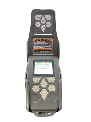 Shurco ShurLink Pro wireless remote control with screen and warning label, gray casing