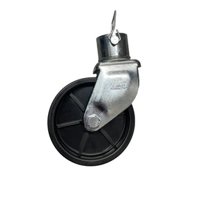 Heavy duty black plastic caster wheel with metal bracket for carts and equipment