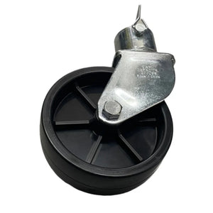 Heavy-duty swivel caster wheel with metal bracket on white background