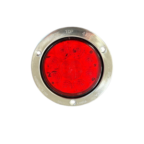 4" Red taillight with stainless Flange