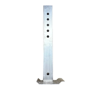Steel adjustable square jack post with multiple holes and welded base plate