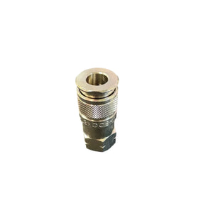 Metal quick connect coupler fitting for air hose, isolated on white background