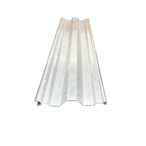 Corrugated aluminum roofing panel isolated on white background