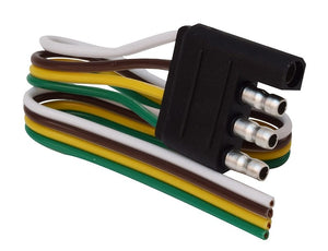 Valterra A10-4401 4-Way Flat Trailer Wiring Connector (Trailer Side) - 1 ft Lead Wire, 4-Pin Flat Harness Plug