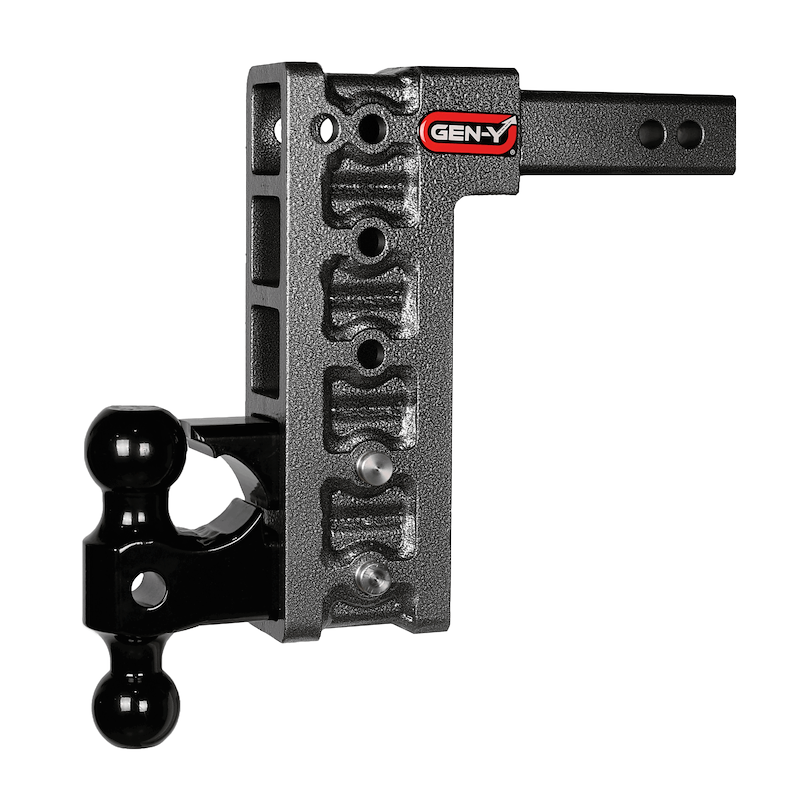 Gen-Y MEGA-DUTY 2" Shank 10" Drop 2K TW 16K Hitch & GH-051 Dual-Ball & GH-032 Pintle Lock