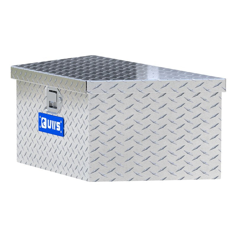 UWS TBV-34-LP Low Profile Trailer Tongue Tool Box - Diamond Tread Aluminum 34-5/8" x 17" x 13" - Portable Storage