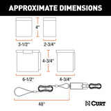 CURT 52044 Trailer Breakaway System Kit with Push-To-Test Battery Case