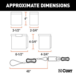 CURT 52044 Trailer Breakaway System Kit with Push-To-Test Battery Case