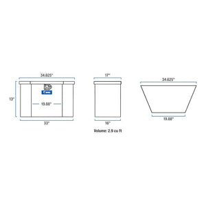 UWS TBV-34-LP Low Profile Trailer Tongue Tool Box - Diamond Tread Aluminum 34-5/8" x 17" x 13" - Portable Storage