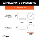 CURT Wheel Bearing Protectors – 1.98″ & 2.44″ Hub Diameter Options
