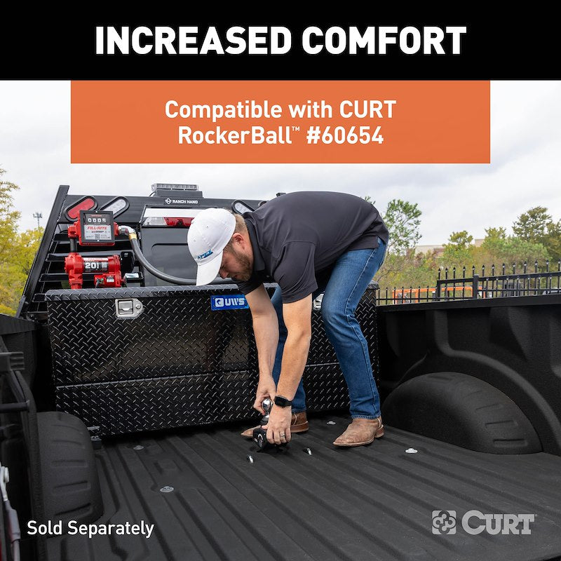 CURT 60703 PowerRide Under-Bed Gooseneck Trailer Hitch | Direct-Fit | Up to 40,000 LB Towing Capacity