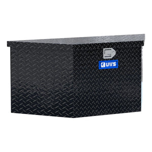 UWS TBV-49-BLK Black Powder Coated Trailer Tongue Tool Box - Diamond Tread Aluminum 49-7/8" x 18-7/8" x 22" - 6.3 Cu Ft