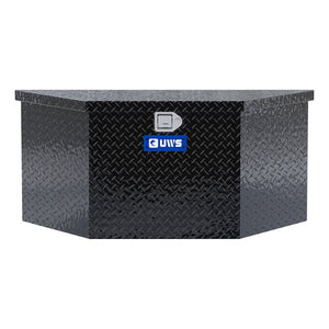 UWS TBV-49-BLK Black Powder Coated Trailer Tongue Tool Box - Diamond Tread Aluminum 49-7/8" x 18-7/8" x 22" - 6.3 Cu Ft