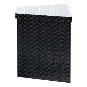 UWS TBV-49-BLK Black Powder Coated Trailer Tongue Tool Box - Diamond Tread Aluminum 49-7/8" x 18-7/8" x 22" - 6.3 Cu Ft