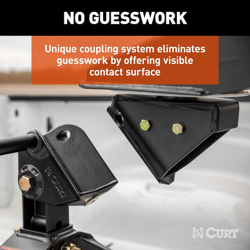 CURT 16051 CrossWing 5th Wheel Trailer Hitch | 20,000 LB Capacity | Mounts Over Gooseneck Ball | 3 Height Adjustments | Lightweight Steel