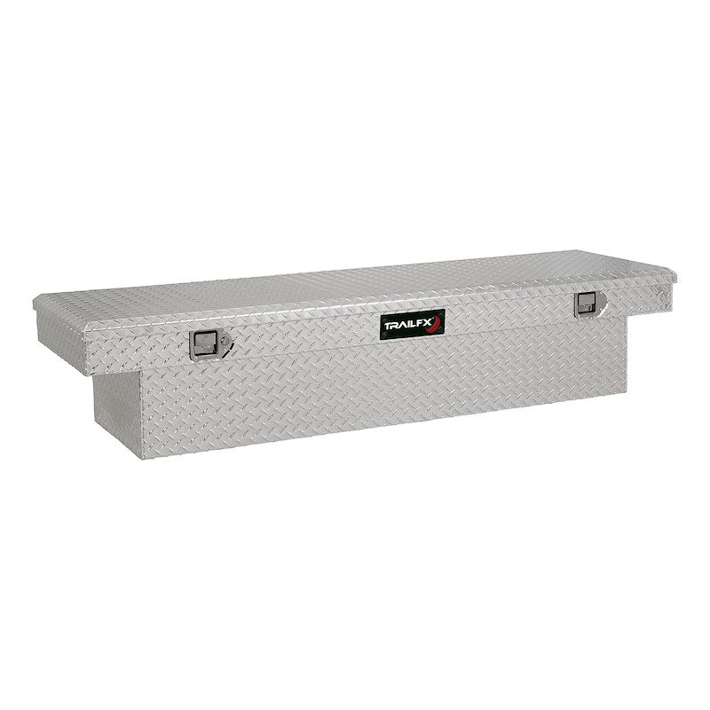 TrailFX 110701 Polished Aluminum Crossover Tool Box - Diamond Tread 69-7/8" x 20" x 14-1/2" - 8.6 Cu Ft with Tray