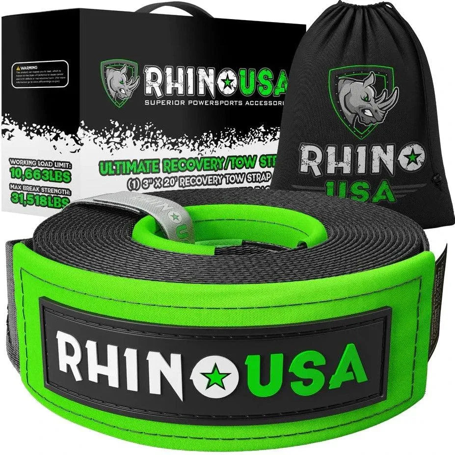 Rhino 3" Ultimate Recovery Tow Strap - Rodoc Leasing Sales & Service 