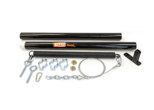 EZ Gate Buyers Products black tailgate assist kit parts with spring, clamps, cables, and hardware