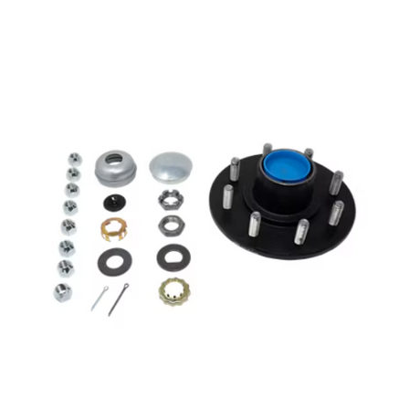 Trailer Parts Pro™ Complete Pre-Greased Idler Hub Assembly, #42 Spindle, Grease or Zerk-Lube, 5.2K-7K Capacity Per Pair, 8 on 6.5" Bolt Pattern, 9/16" Studs, 2.250" Seal