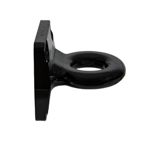 Black metal wall-mounted anchor ring bracket for heavy-duty hardware