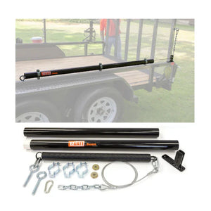 EZ Gate trailer tailgate assist hardware kit with black tubes, springs, and mounting parts