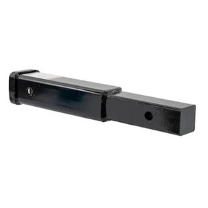 Black steel trailer hitch receiver adapter with square tube design and mounting holes