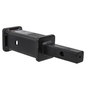 Black heavy-duty trailer hitch receiver tube with square mounting holes