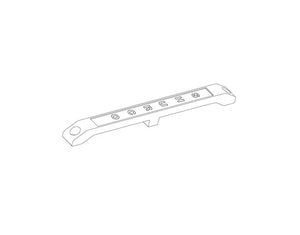 Line drawing of a metal bar labeled SCHORS, minimalistic style, isolated on white