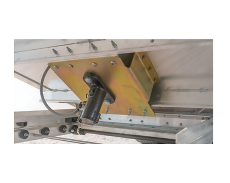 High Clearance Ag Hopper with hopper vibrators on a white background