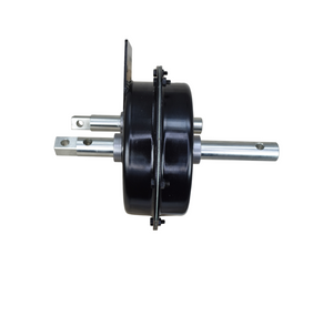 A 2-speed gear box for a Wilson hopper door, shown from the side against a white background, with smaller thumbnail images of mounting components below.