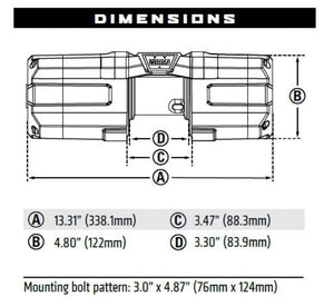 Warn AXON 3500 Planetary Winch 101135, 3,500 lb ATV/UTV, 50 ft Synthetic Rope