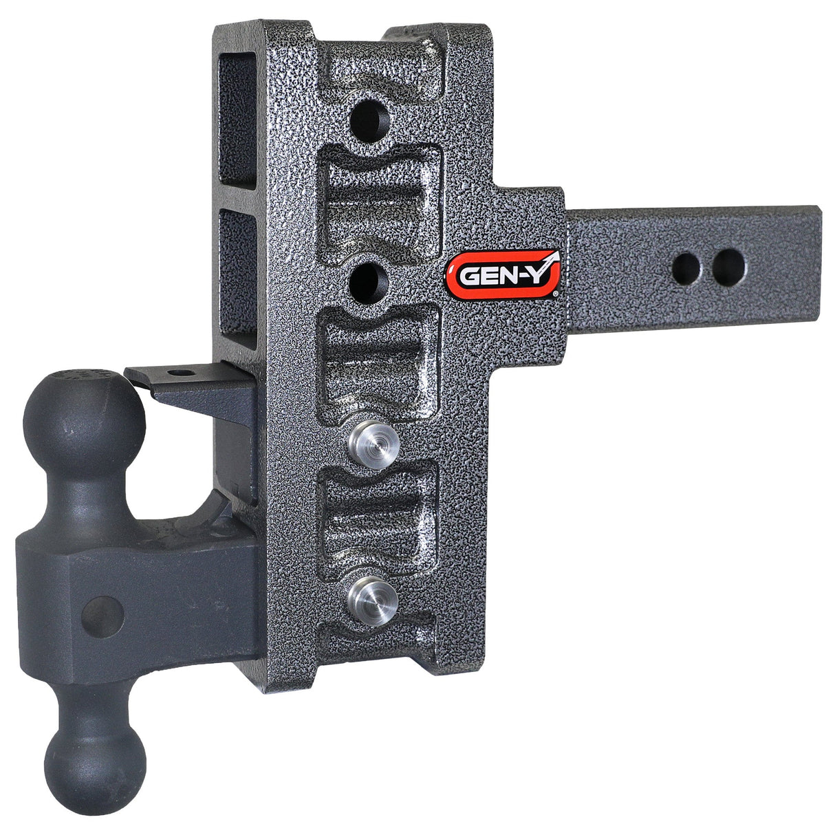 Gen-Y MEGA-DUTY 2.5" Offset Shank 3" Rise, 6" Drop 3.5K TW 32K Hitch & GH-0161 Dual-Ball & GH-0162 Pintle Lock