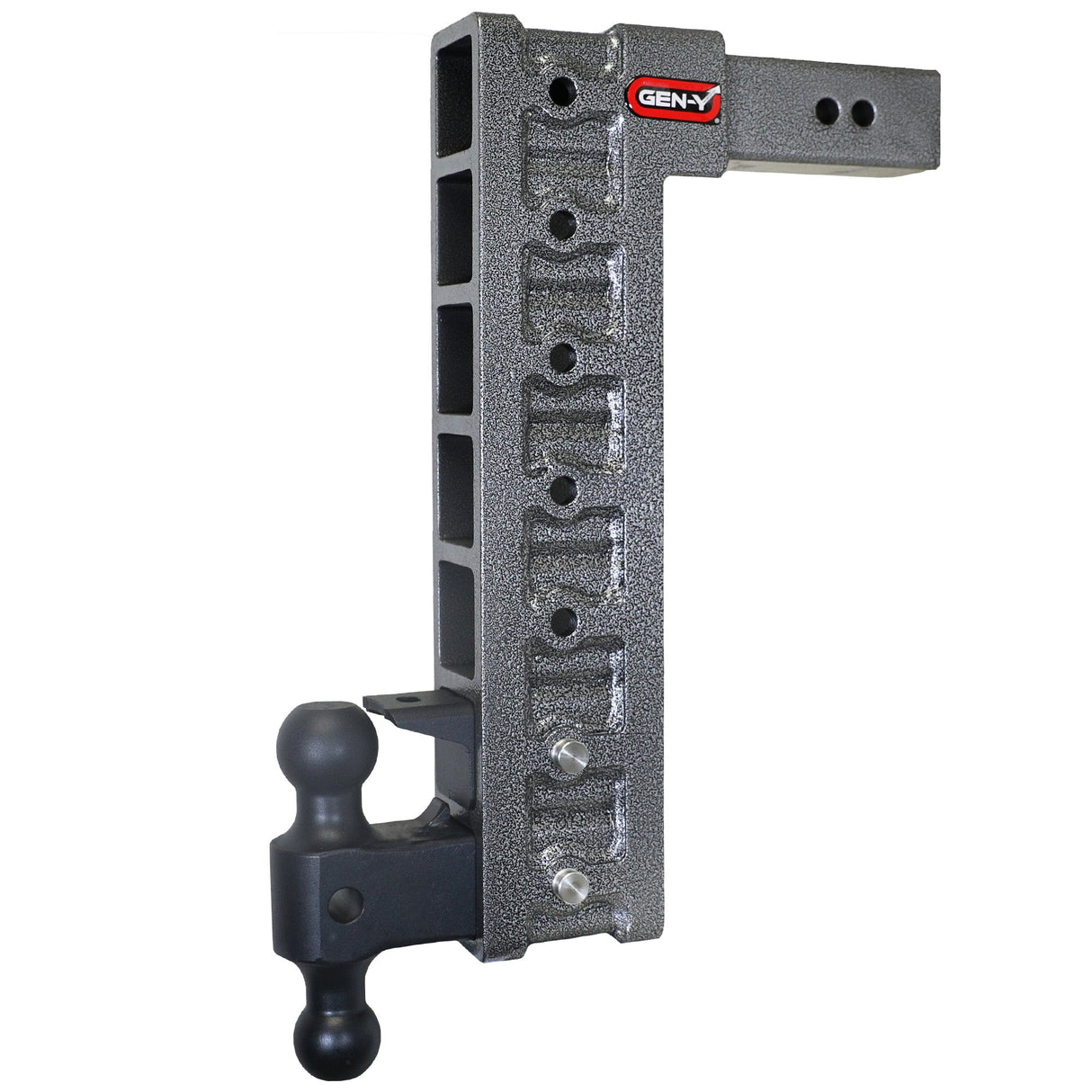 Gen-Y MEGA-DUTY 2.5" Shank 18" Drop 3K TW 21K Hitch & GH-061 Dual-Ball & GH-062 Pintle Lock & GH-0101 Stabilizer Kit