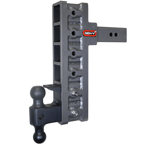 Gen-Y MEGA-DUTY 2.5" Offset Shank 3" Rise, 12" Drop 3K TW 21K Hitch & GH-061 Dual-Ball & GH-062 Pintle Lock